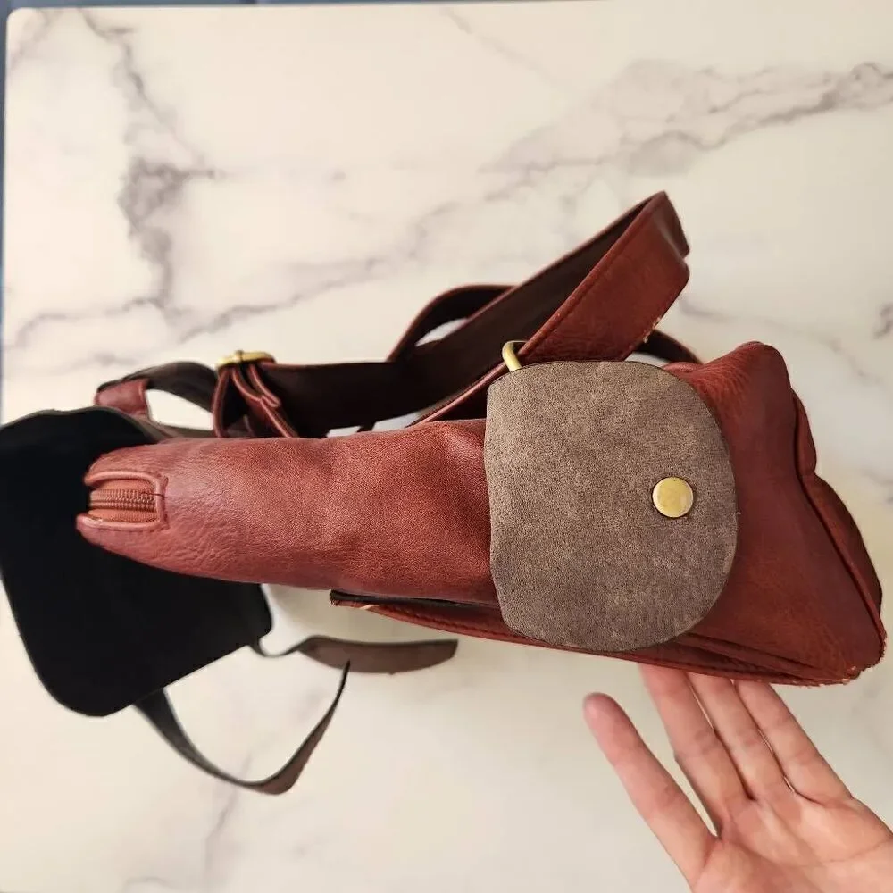 My brother John steampunk little boys backpack burgundy Cherry Brown